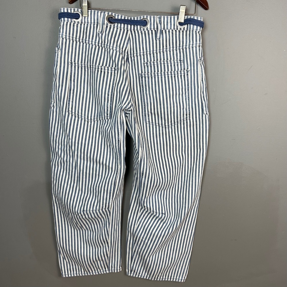 Free People We The Free Barrel Pants 29 Stripe Cargo Baggy Patchwork Painter - Picture 7 of 11